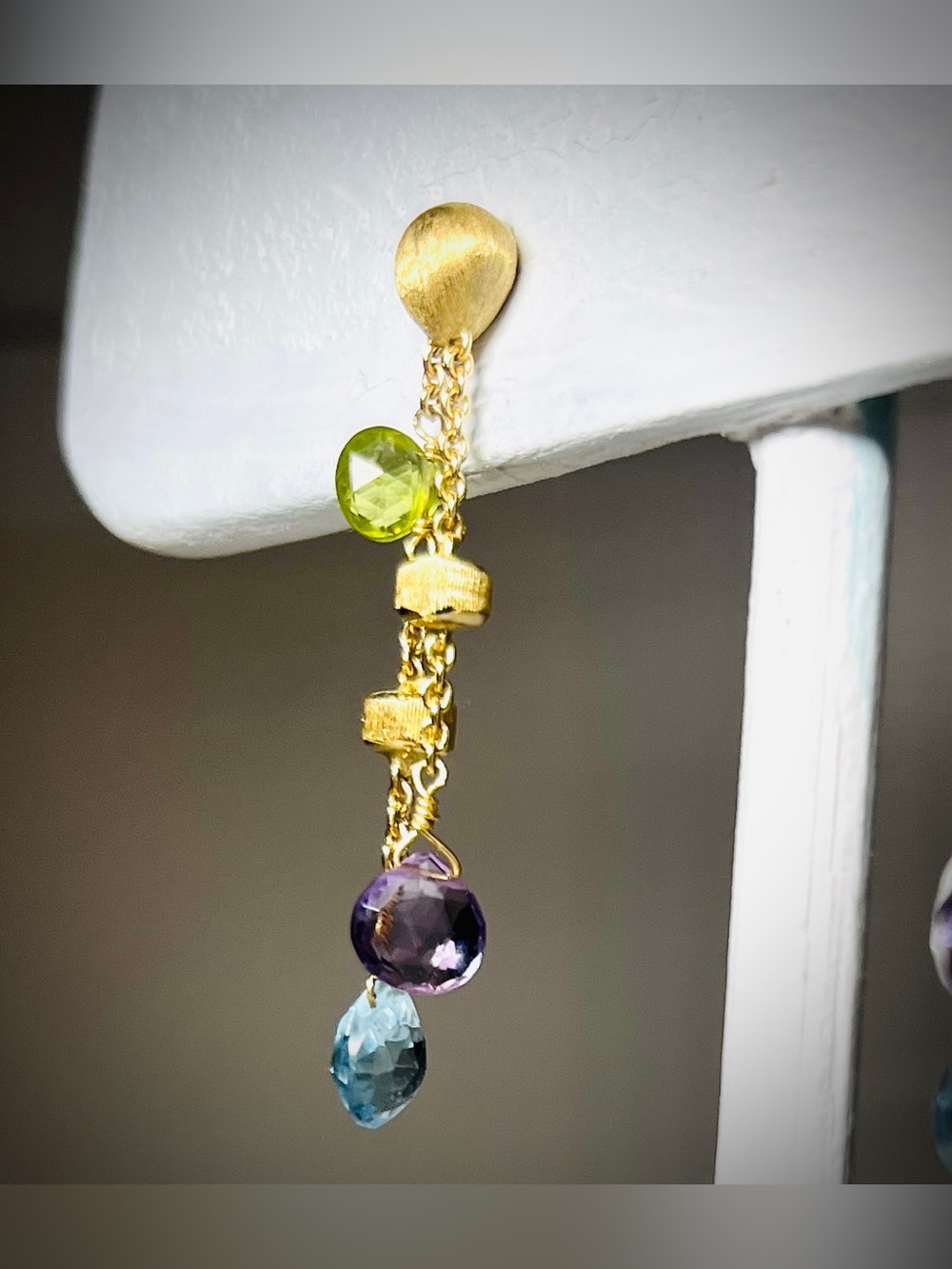 Marco Bicego
18K Yellow Gold Paradise Gemstone Teardrop Double Strand Earrings - Picture 6 of 10